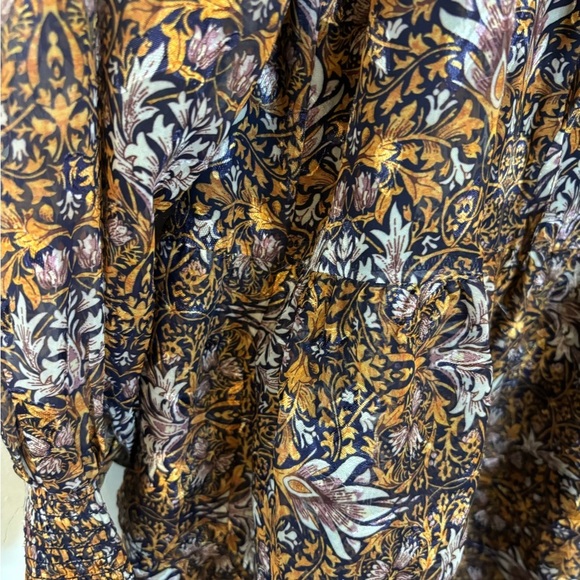 Anthropologie Current Air Ruffle Metallic Patterned Mini Dress - Picture 12 of 12